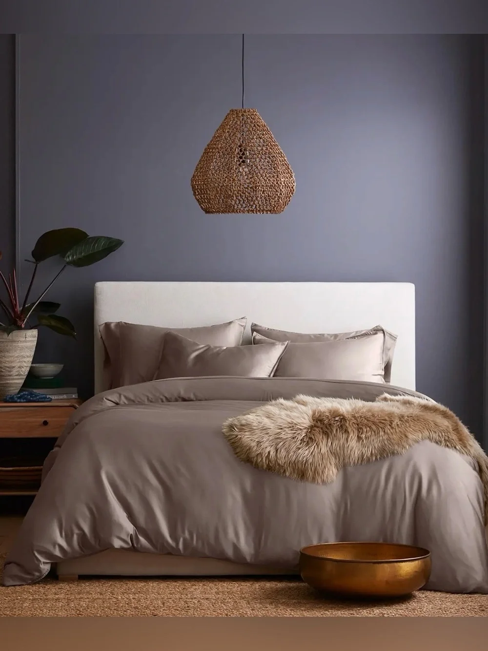 NWT Quince Bamboo Duvet Cover Set, Full/Queen (Stone)